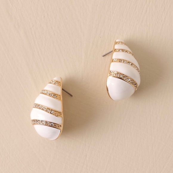 Teardrop Crystal Striped Earrings | Anthropologie - Picture 1 of 1